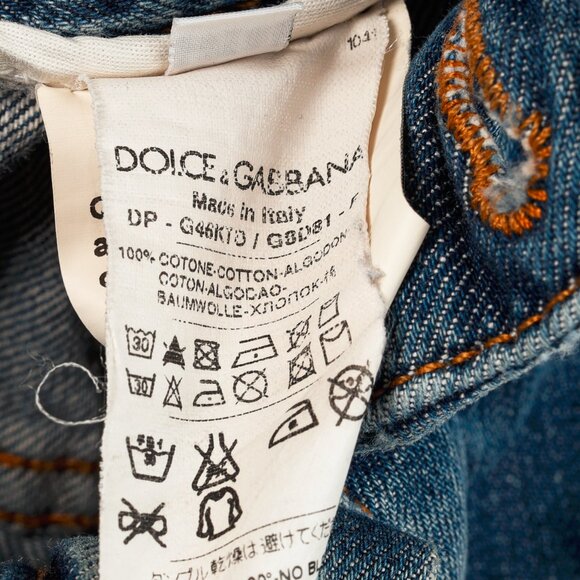 Dolce & Gabbana Medium-Wash Distressed Straight-Leg Jeans - Picture 11 of 12